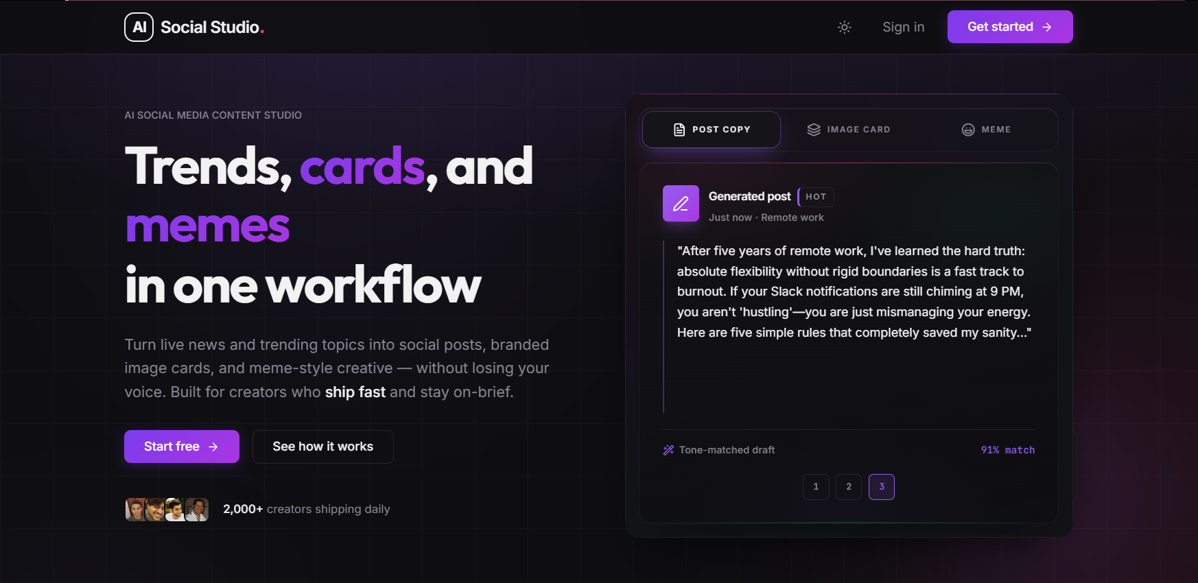 AI Social Studio Platform